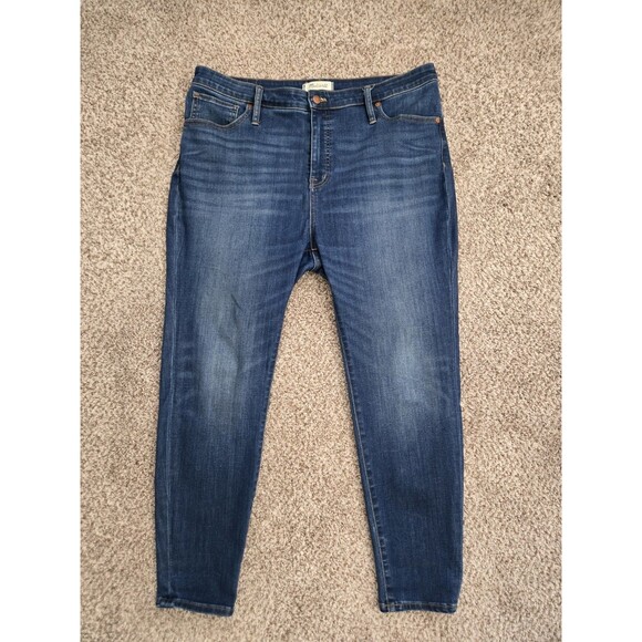 MADEWELL Curvy High Rise Skinny Jeans Size 34P Medium Wash Stretch - Picture 1 of 6